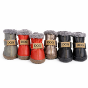 Vinterstøvler til hund vanntette fôrede 4-pk
