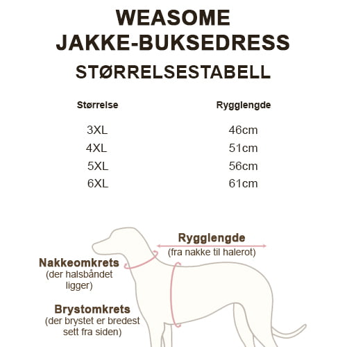 Heldress til hund – jakke og bukse i én (Weasome)