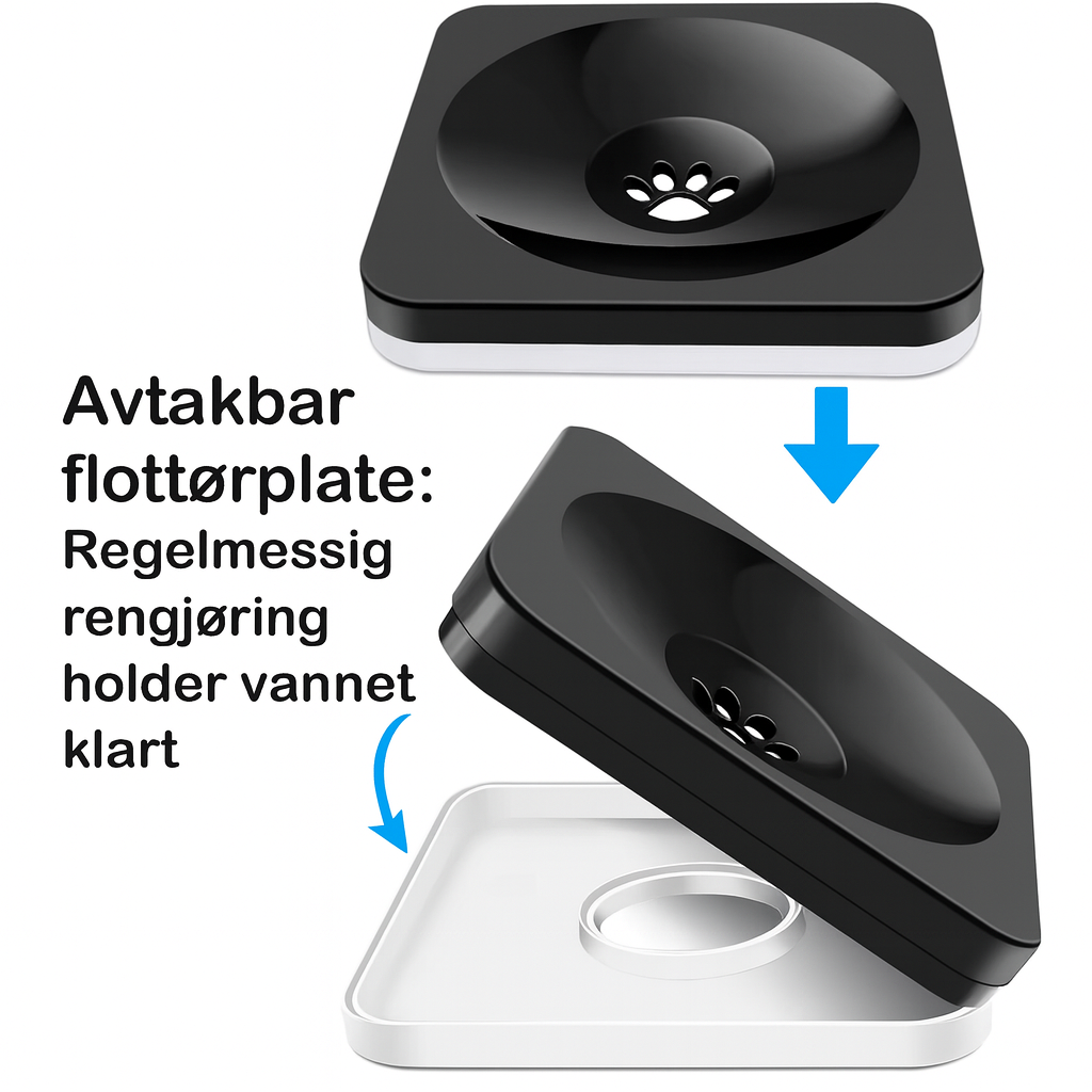 Hevet hundebar med justerbar høyde – slow feeder & anti-søl vannskål