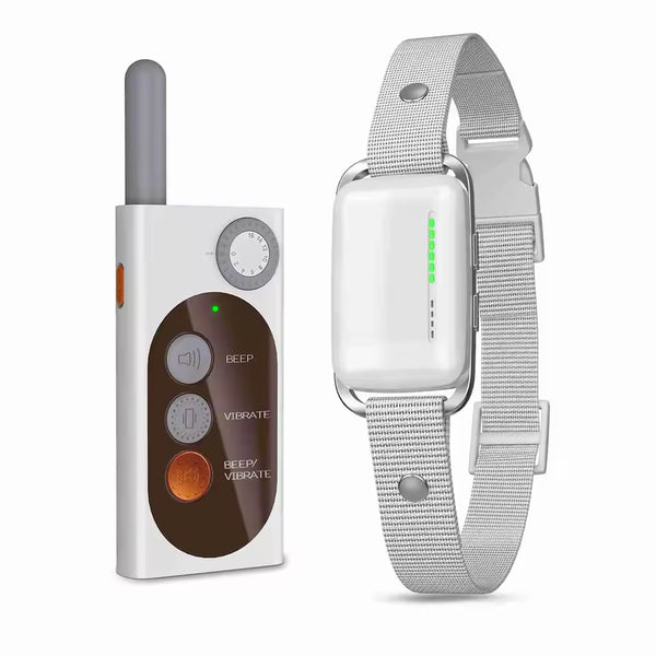 Bjeffehalsbånd uten strøm – Vibrasjon & lyd | Manuell fjernkontroll | IP67