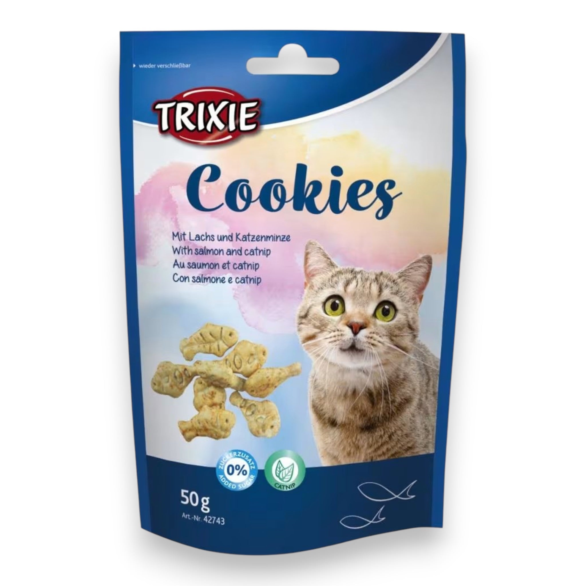 Kattekjeks med laks og catnip – 50g