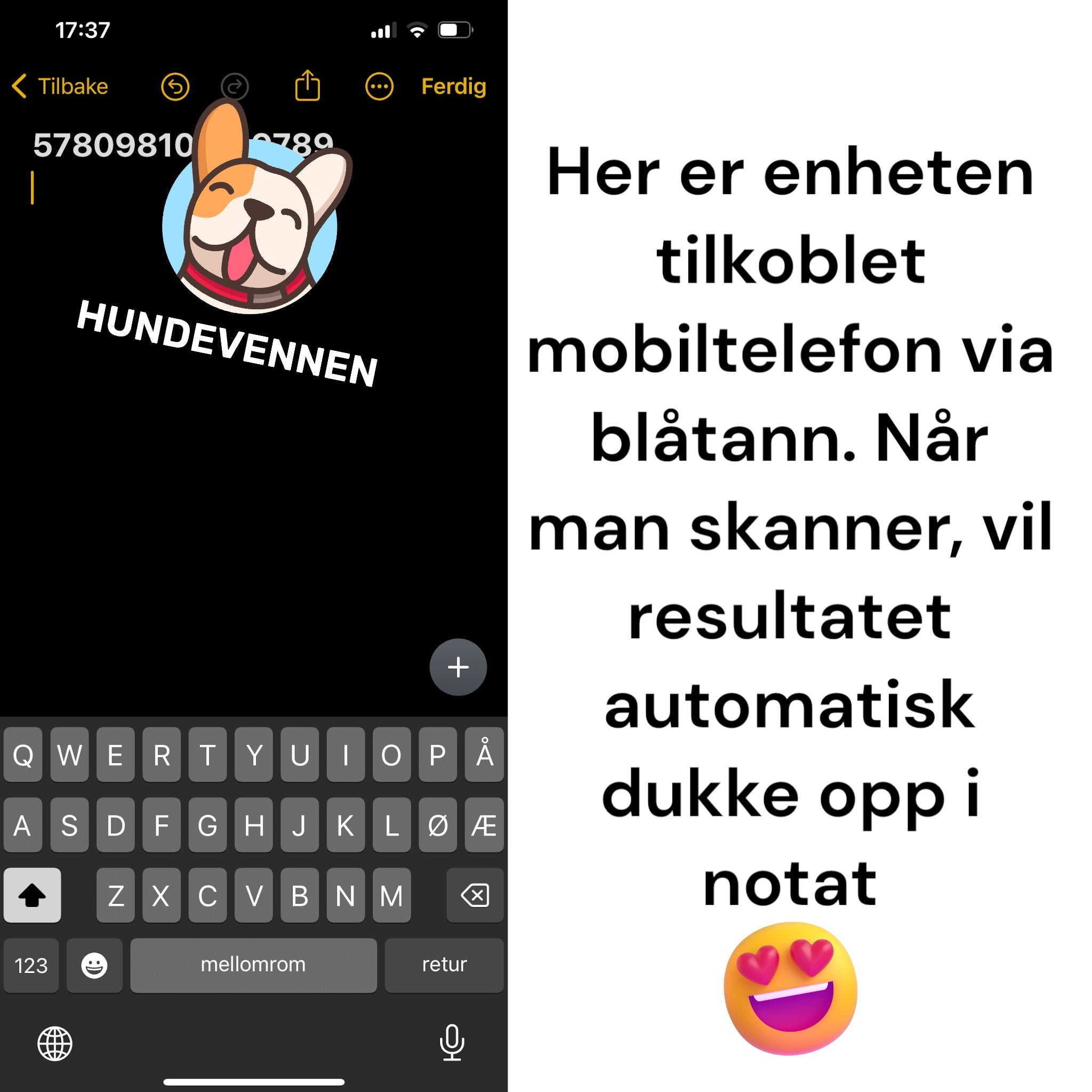 Chipleser blåtann RFID – Chip skanner for hund & katt
