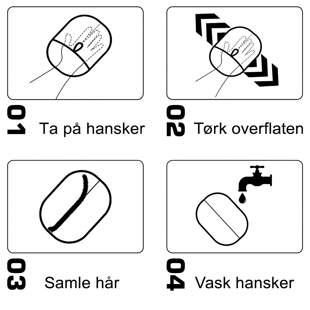 Hanske for hundehårfjerning