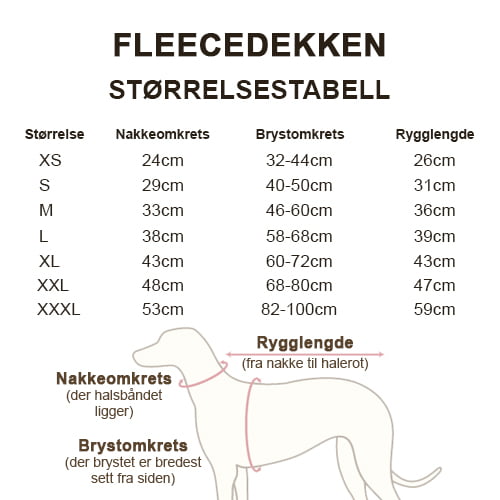Fleecedekken for hund – brun, rød og grå