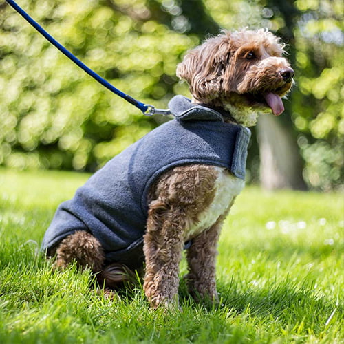 Fleecedekken for hund – brun, rød og grå