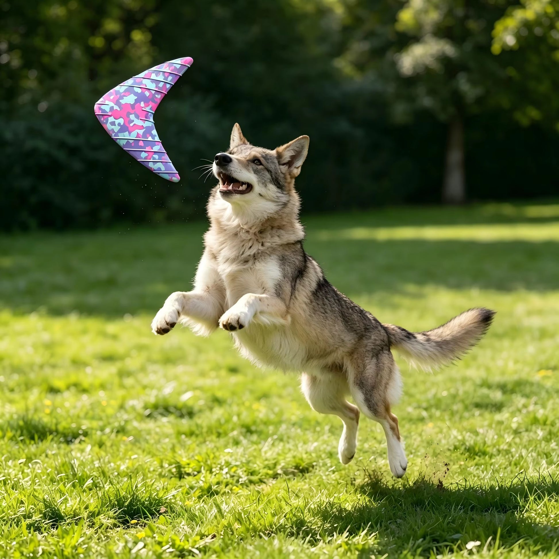 Darts flygende kasteleke i bruk til aktiv lek og apportering med hund