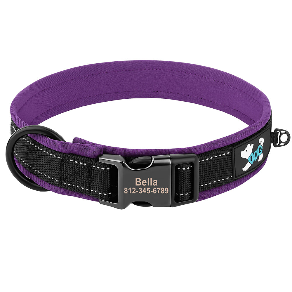 Nylon halsbånd med navn