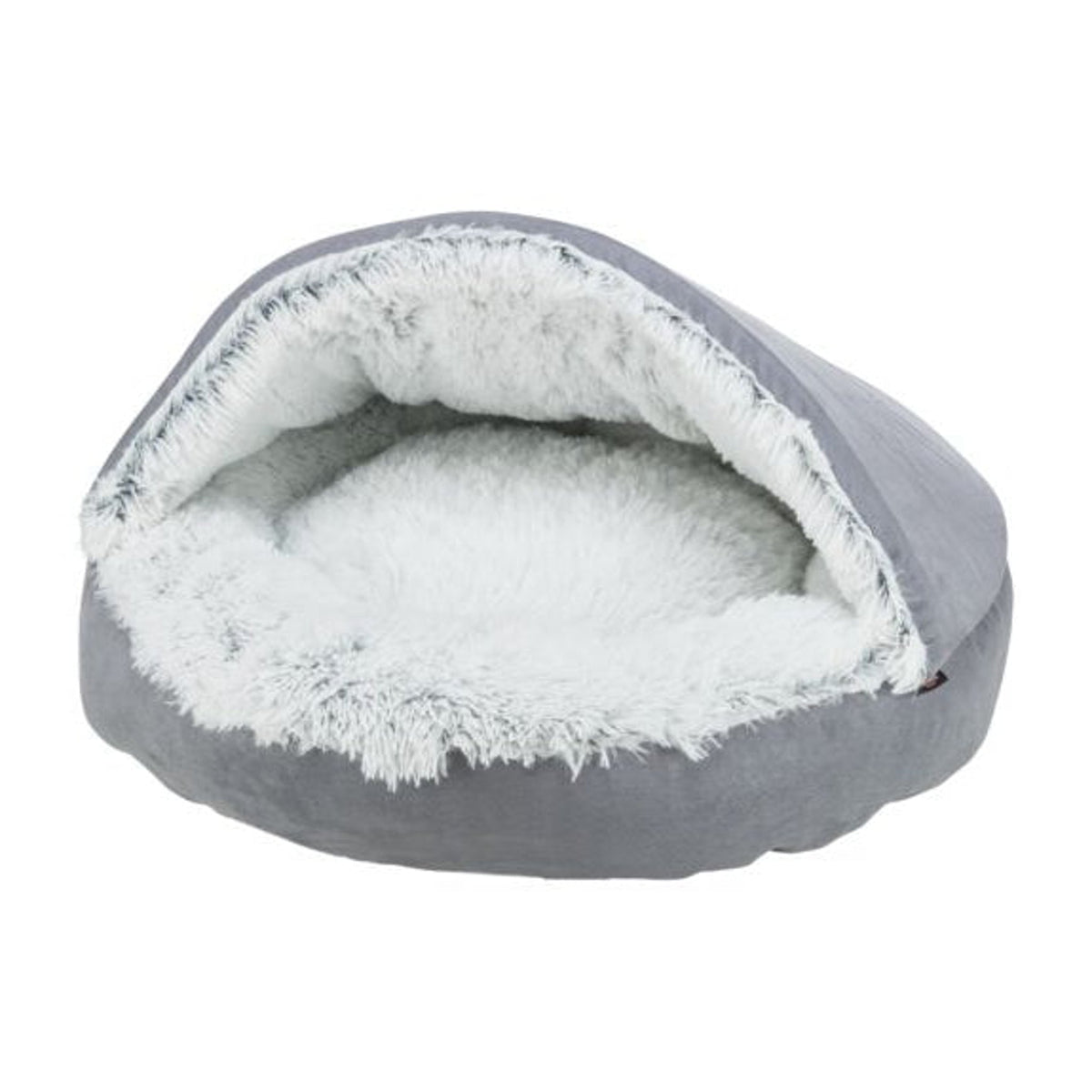 Hundehule Harvey Soft Edition i langhåret plysj, på hvit bakgrunn