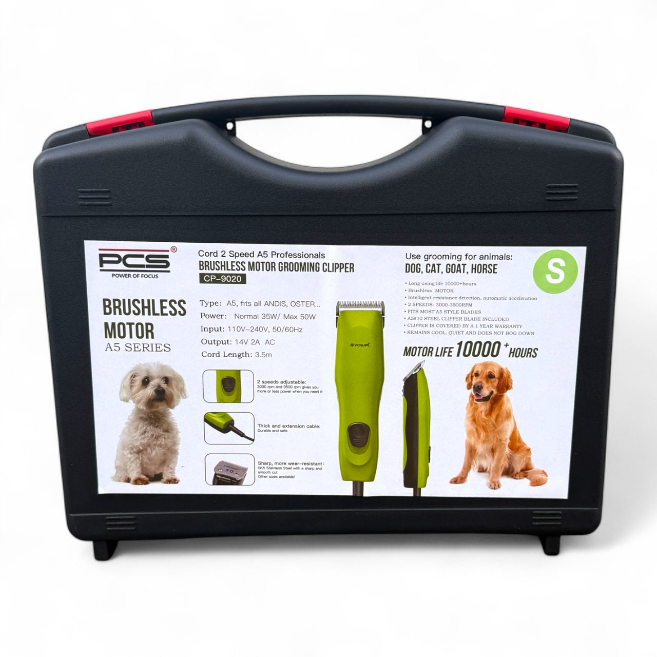 PCS CP-9020 Profesjonell Klippemaskin – Børsteløs Motor (5 farger)