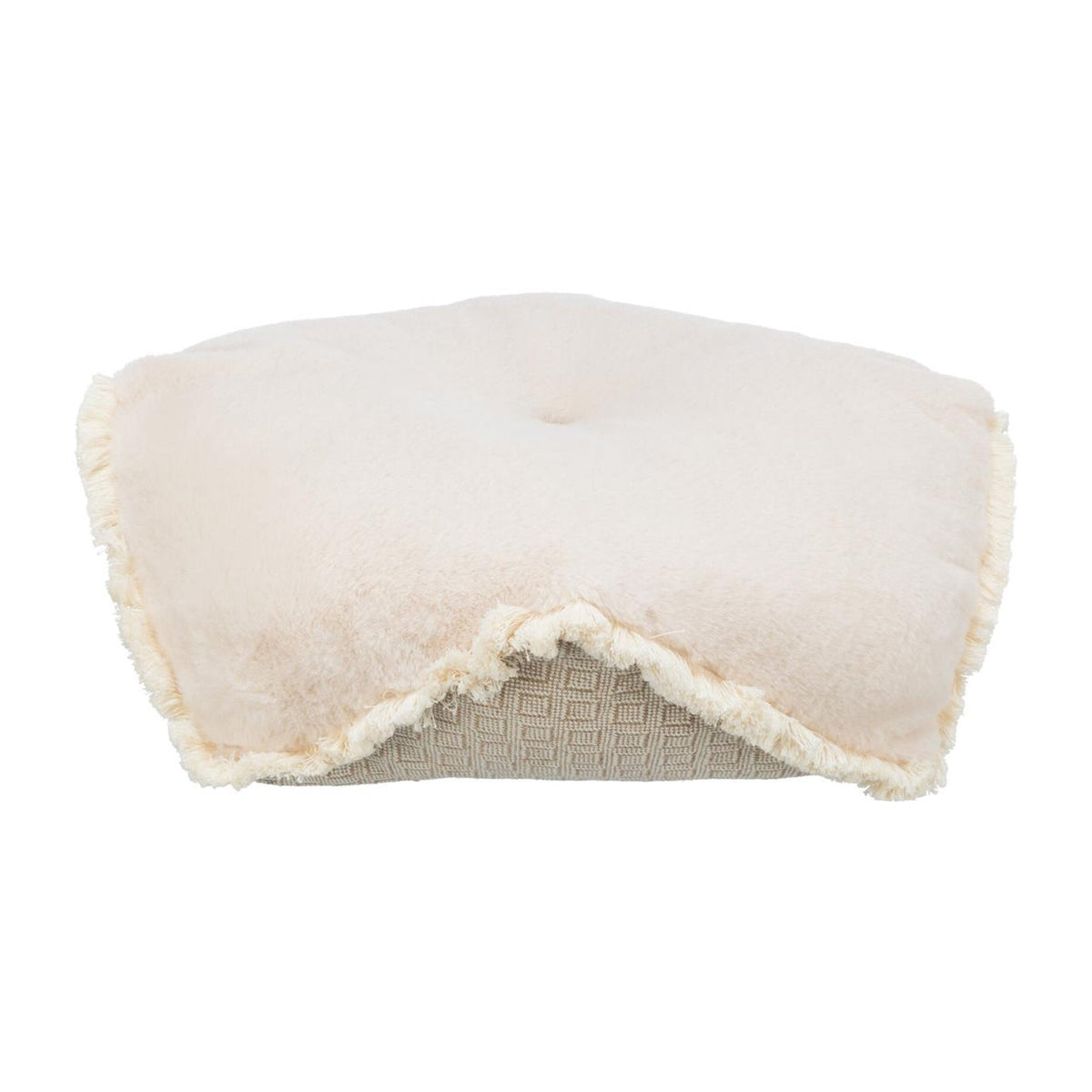 Hundepute Boho i vevd stoff, beige