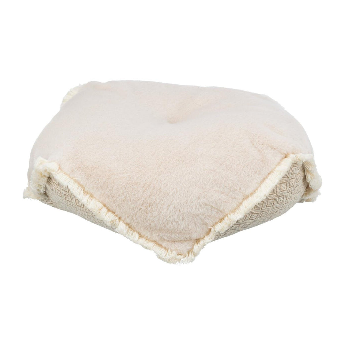 Hundepute Boho i vevd stoff, beige