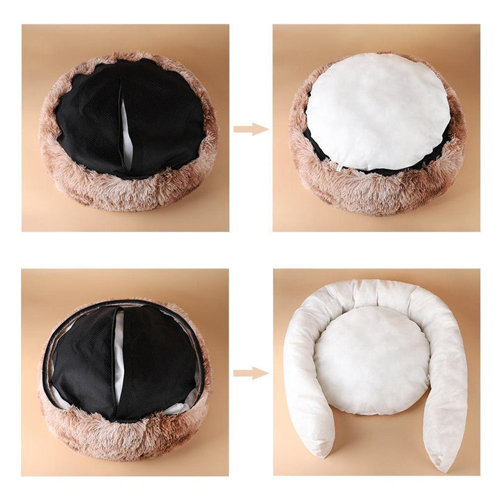 Hundeseng Donut / Fluffy Hundeseng - Avtagbart trekk - Hundevennen