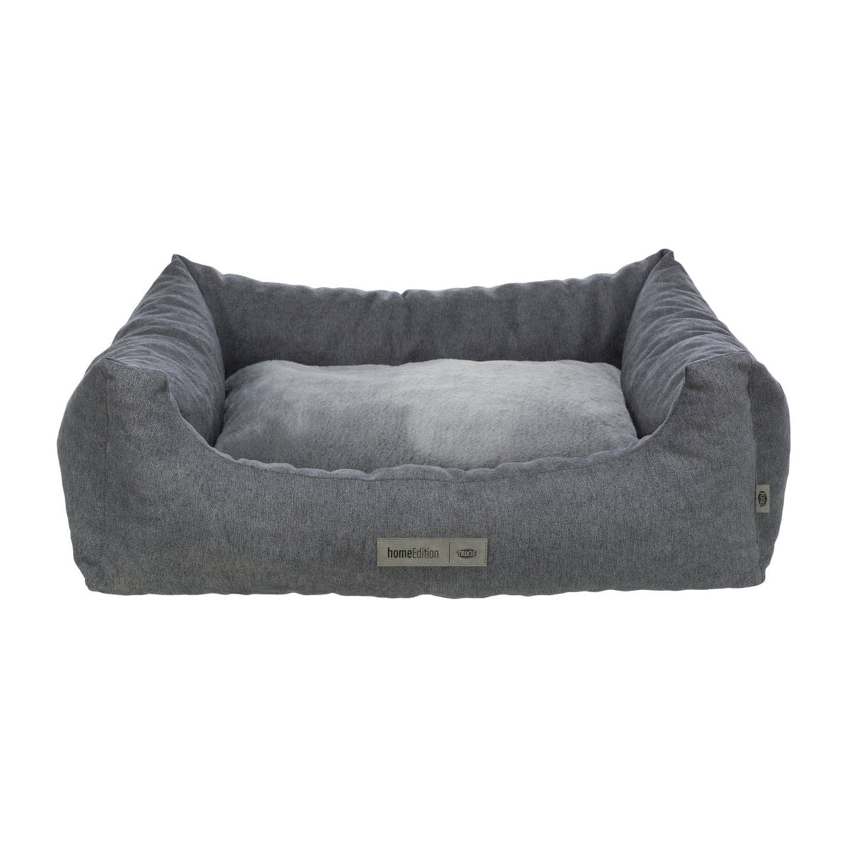 Hundeseng Liano Home Edition med avtakbart trekk, grå, på hvit bakgrunn