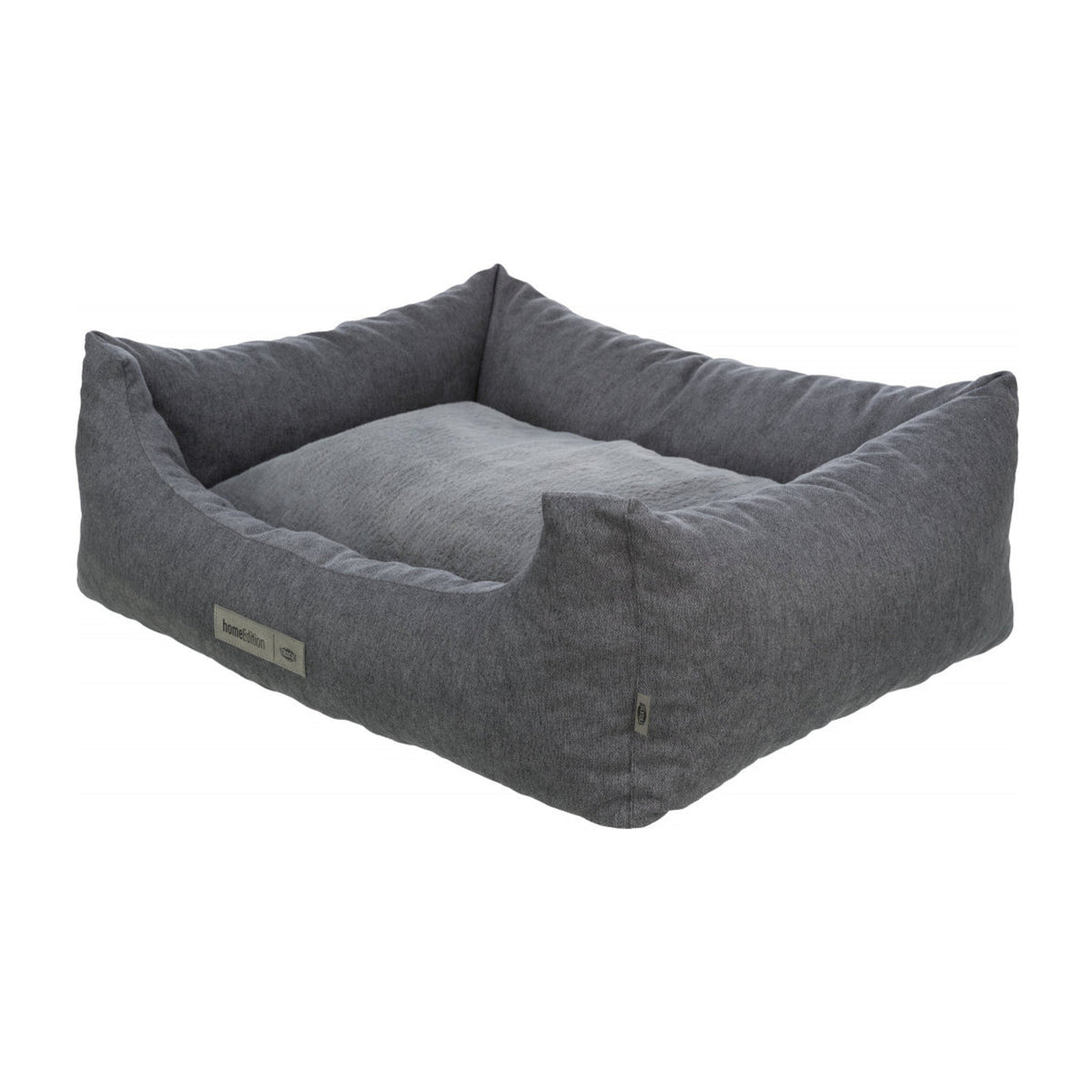 Hundeseng Liano Home Edition med avtakbart trekk, grå, på hvit bakgrunn
