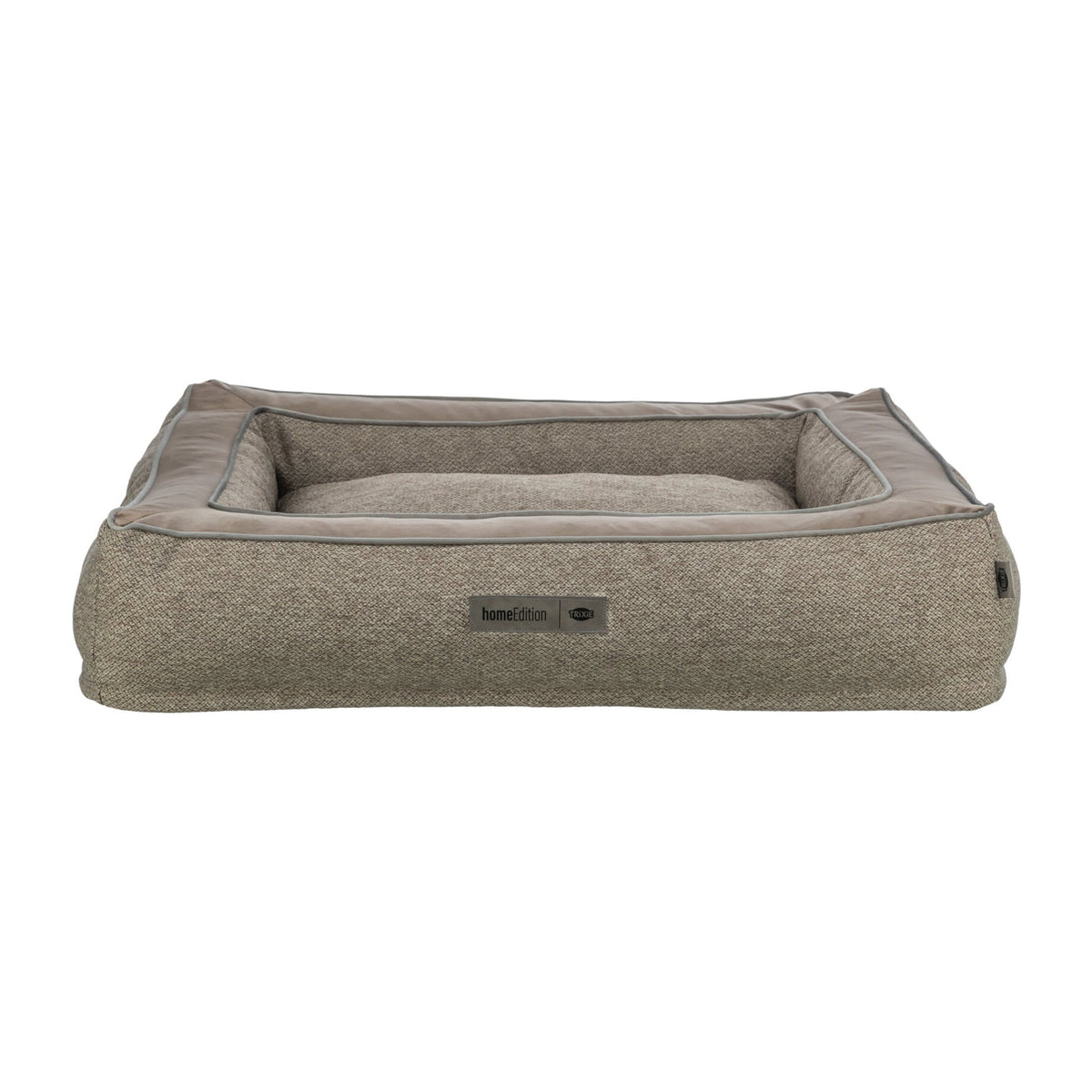 Hundeseng Liano Home Edition med avtakbart trekk, taupe, på hvit bakgrunn