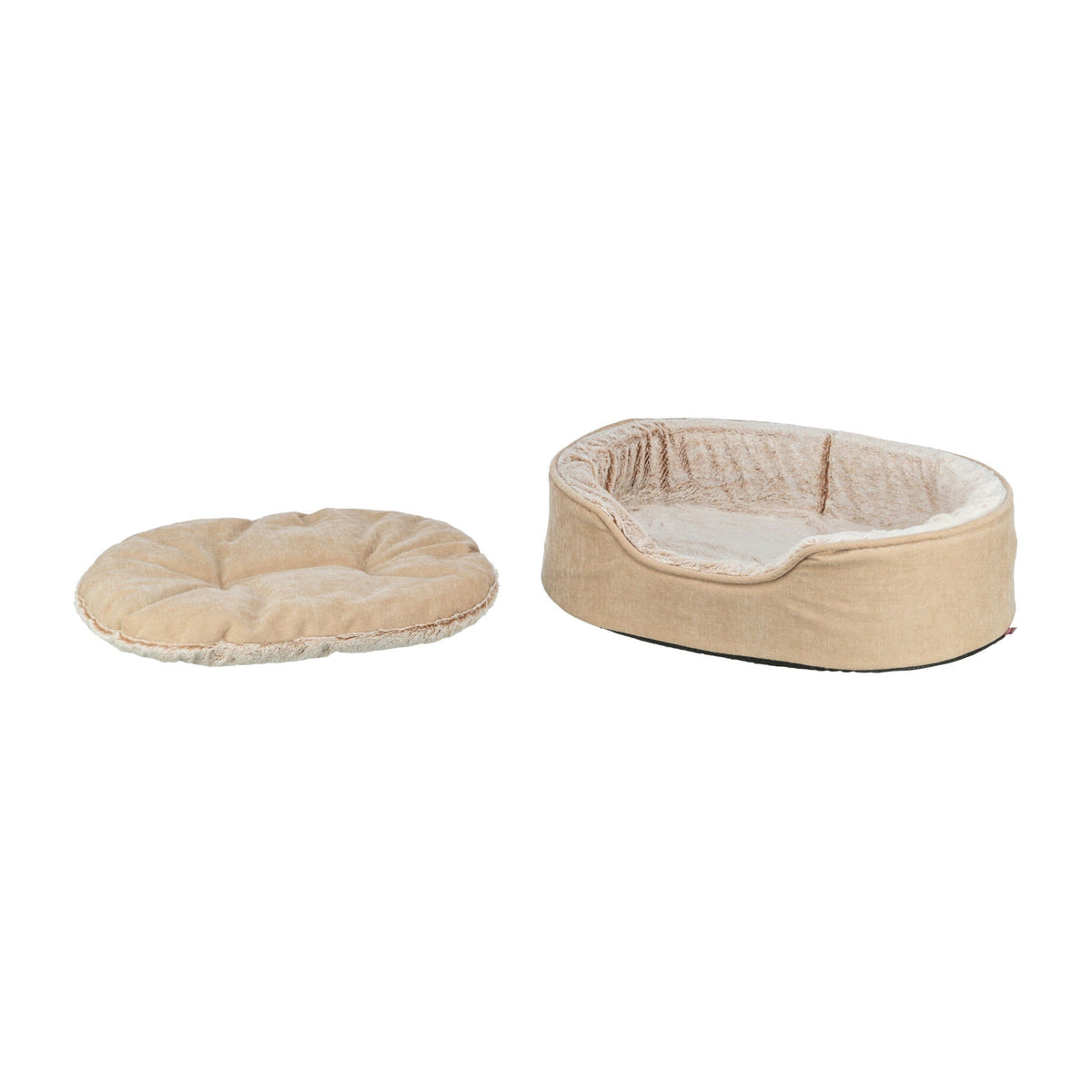 Ortopedisk hundeseng Lino Vital Soft fra Trixie, beige og krem, med puten tatt ut