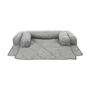 Hundeseng Nero Soft Edition for sofaen, lysegrå, på hvit bakgrunn