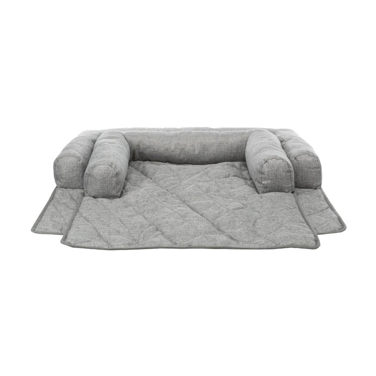 Hundeseng Nero Soft Edition for sofaen, lysegrå, på hvit bakgrunn