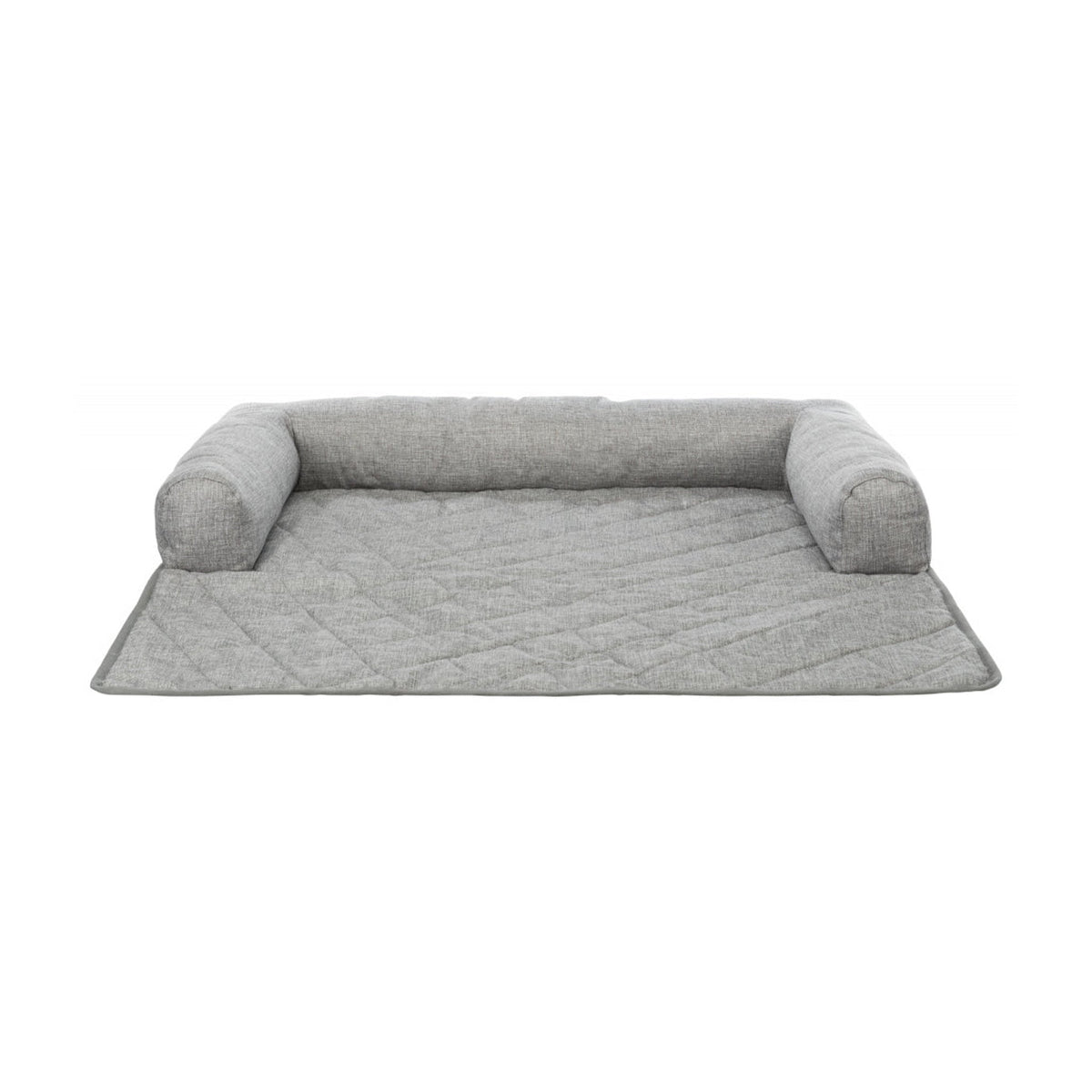 Hundeseng Nero Soft Edition for sofaen, lysegrå, på hvit bakgrunn