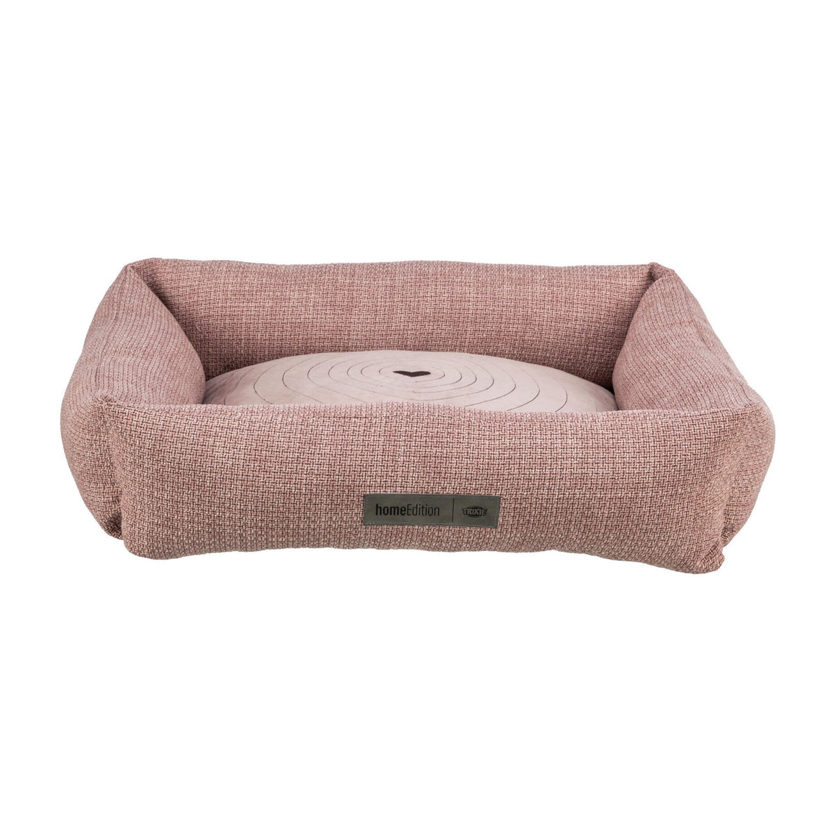 Hundeseng Viviana Home Edition med broderi og avtakbart trekk, antikkrosa, på hvit bakgrunn
