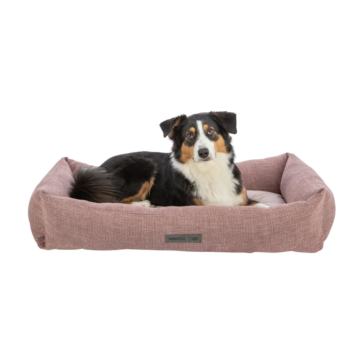 Hund i hundeseng Viviana Home Edition med broderi og avtakbart trekk, antikkrosa