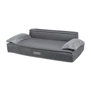 Hundesofa Liano Home Edition med avtakbart trekk, grå, på hvit bakgrunn