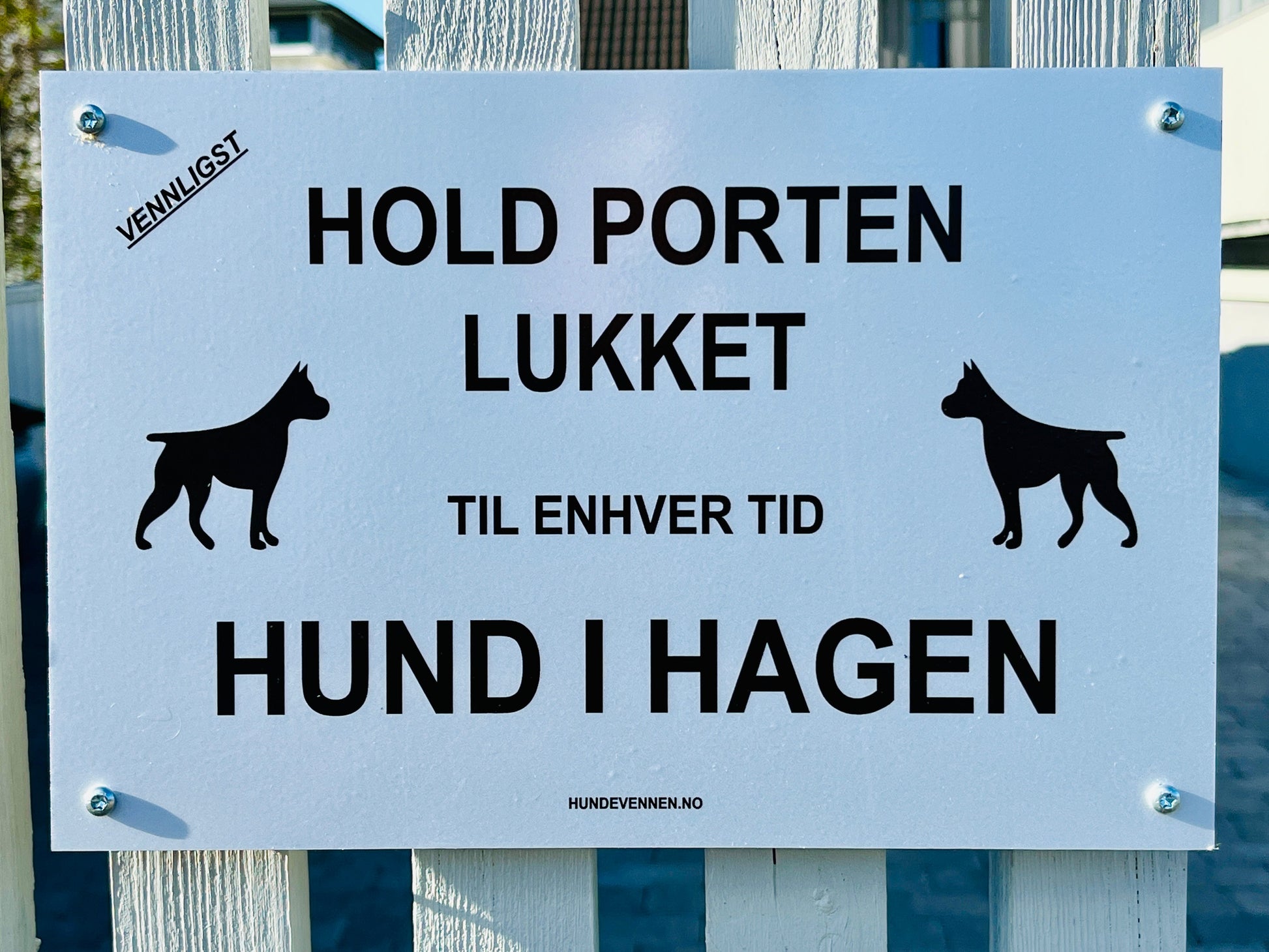 Lukk porten skilt- Hund i hagen - Hundevennen