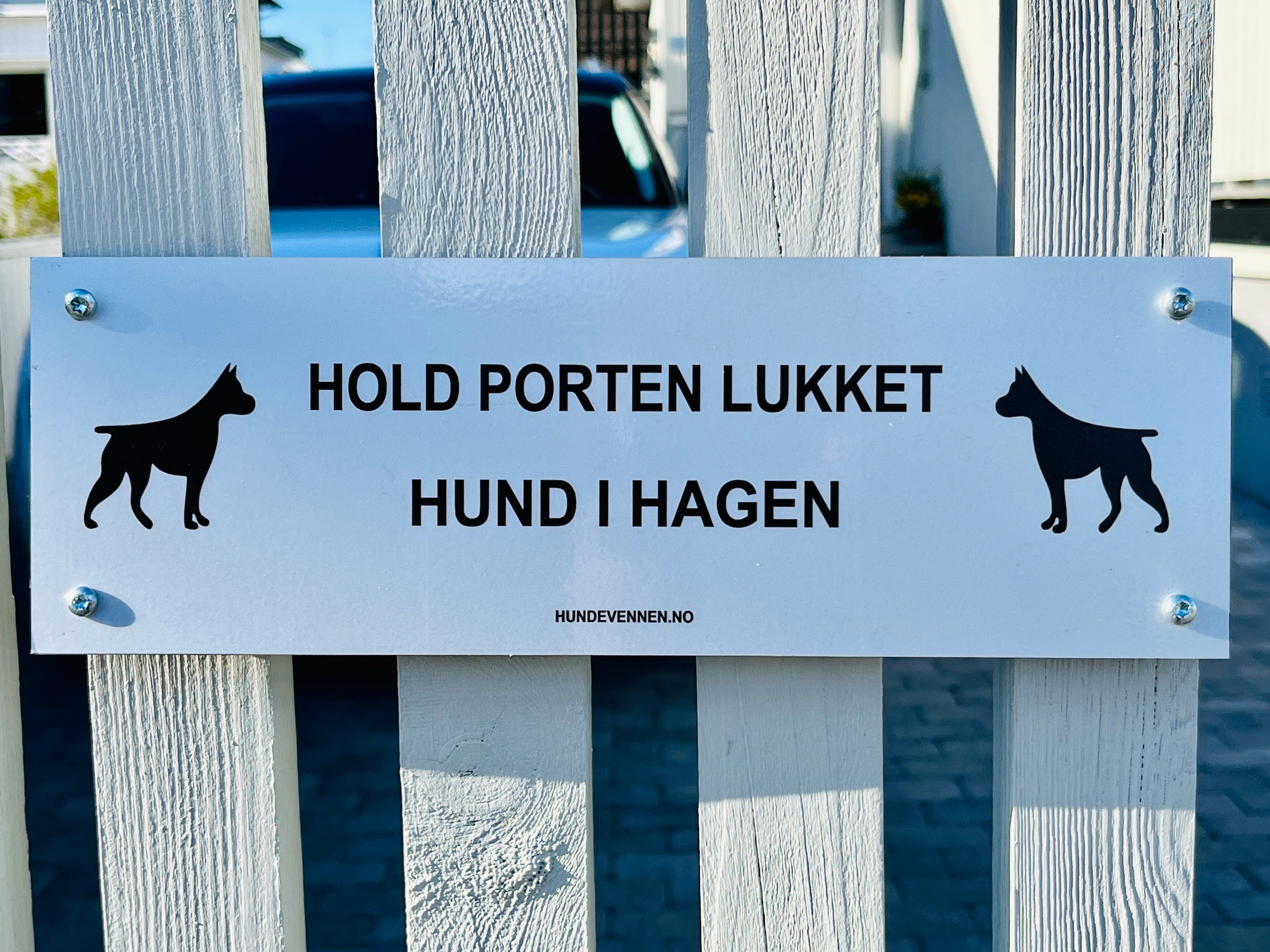 Lukk porten skilt- Hund i hagen - Hundevennen