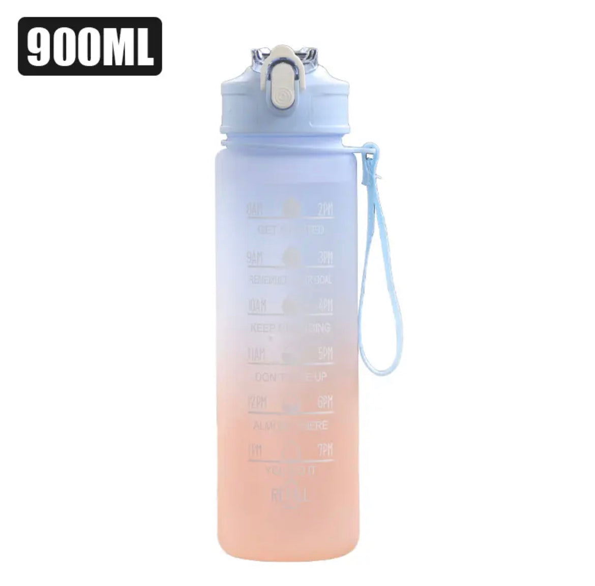 Drikkeflaske - 0,9 liter - Motivasjonsflaske
