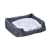 Buddy - rektangulær seng til hund grå/hvit