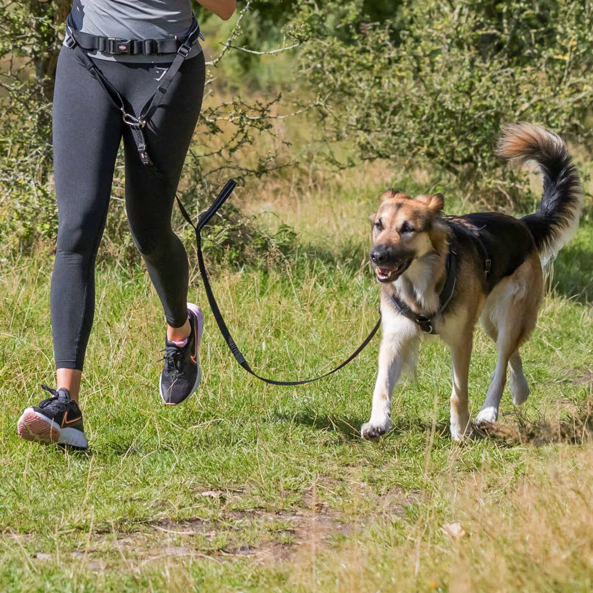 Joggeline med bredt belte M/L – Grå/Sort