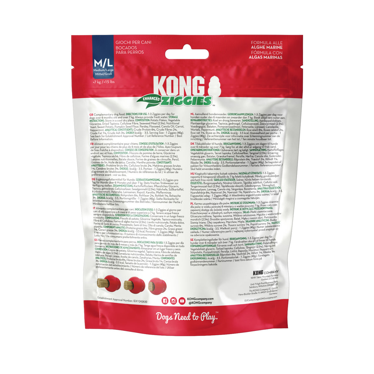 Kong Ziggies M/L tyggegodbit, 227 g