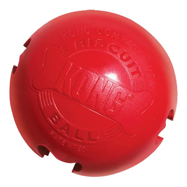 KONG Biscuit Ball L – slitesterk ball med godbitfunksjon for store hunder