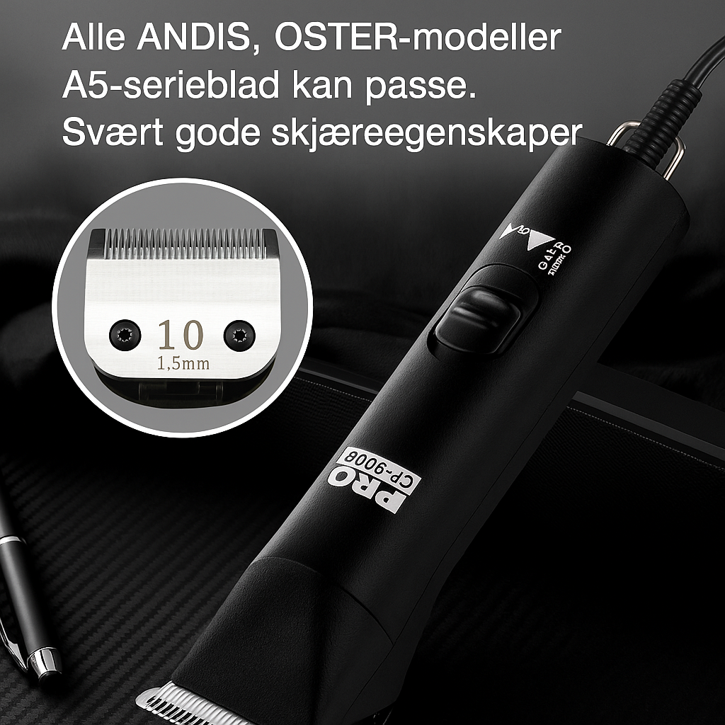 PCS Pro CP-9000 – Profesjonell klippemaskin for hund, katt og andre dyr