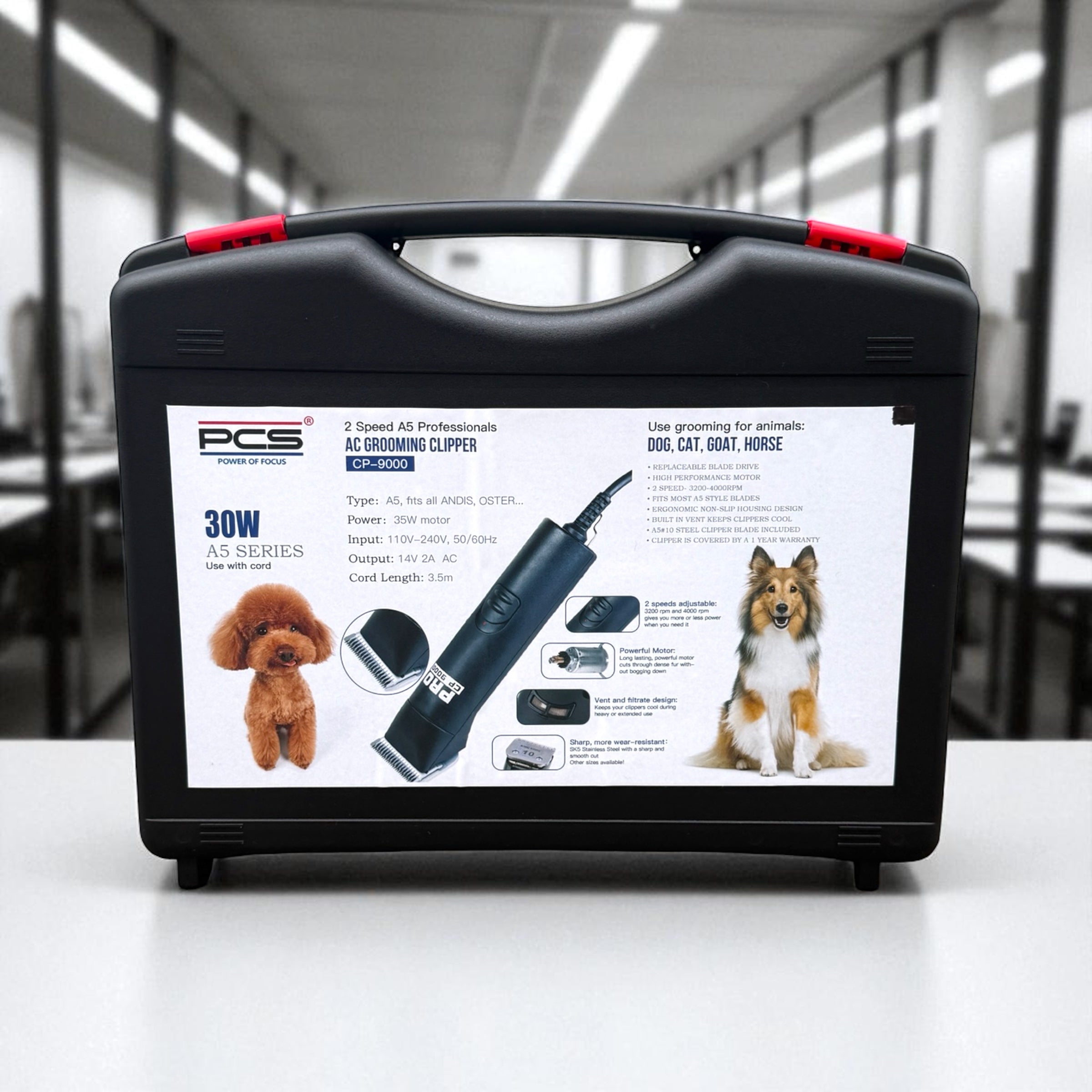 PCS Pro CP-9000 – Profesjonell klippemaskin for hund, katt og andre dyr