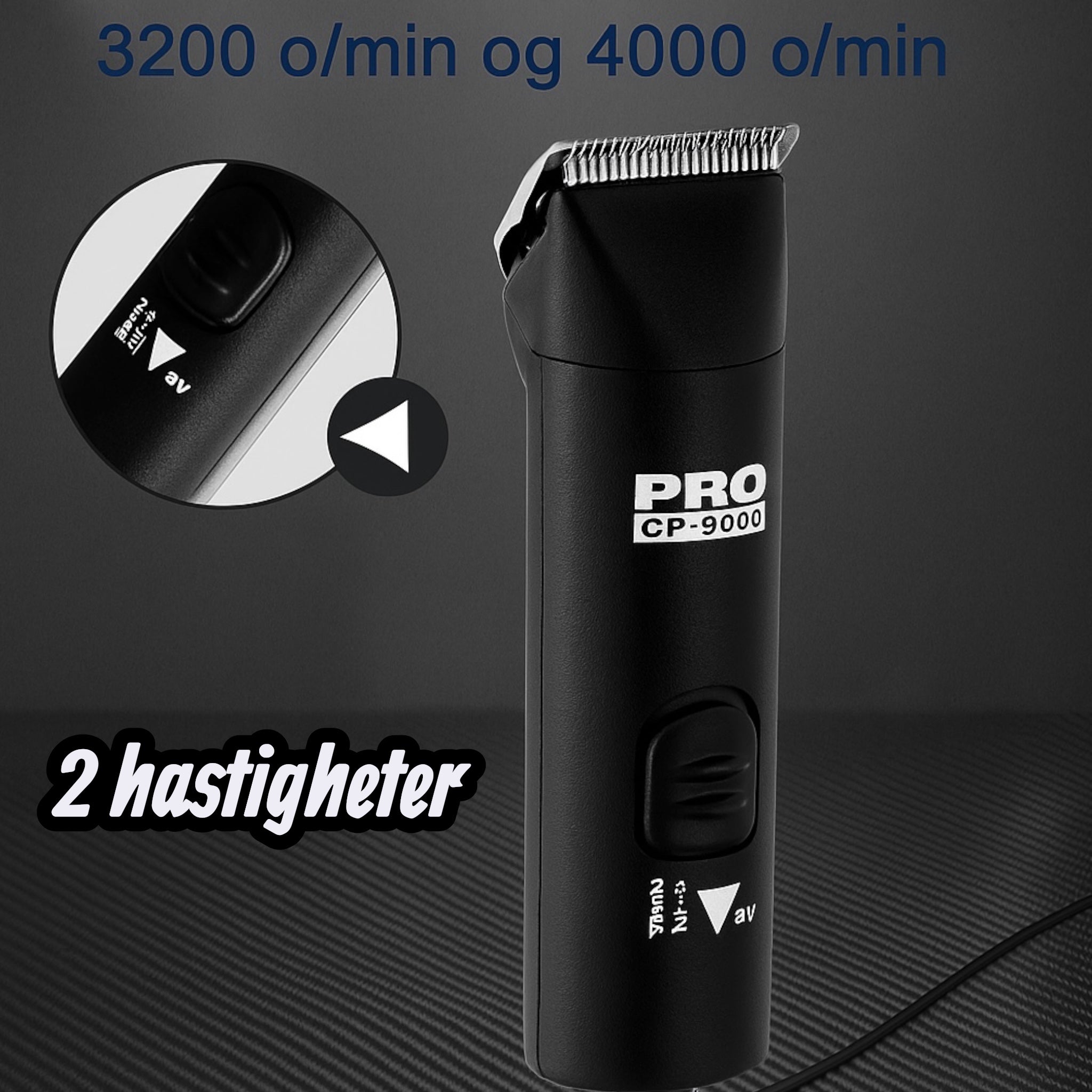PCS Pro CP-9000 – Profesjonell klippemaskin for hund, katt og andre dyr