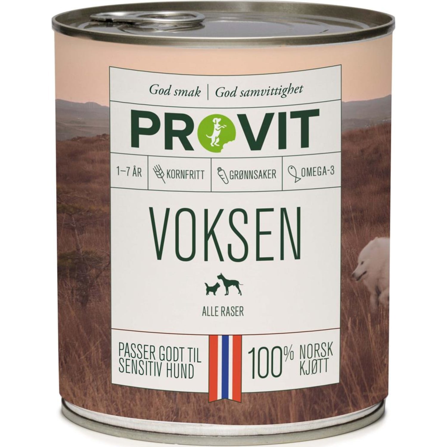 PROVIT voksen våtfôr til hund 800 g
