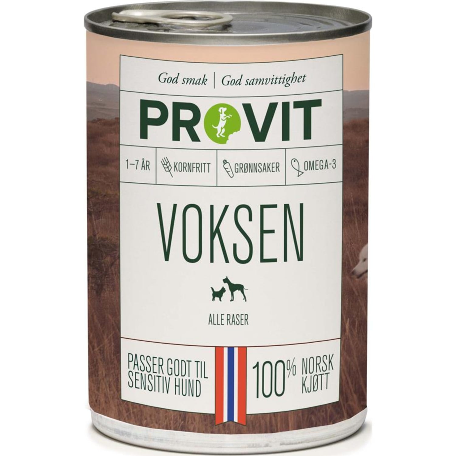 PROVIT voksen våtfôr til hund 400 g