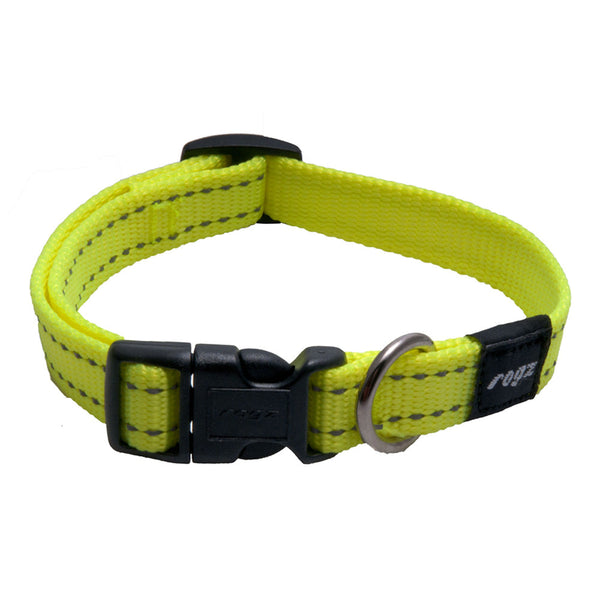 Rogz hundehalsbånd gul M (16 mm x 26–40 cm) – slitesterkt og komfortabel