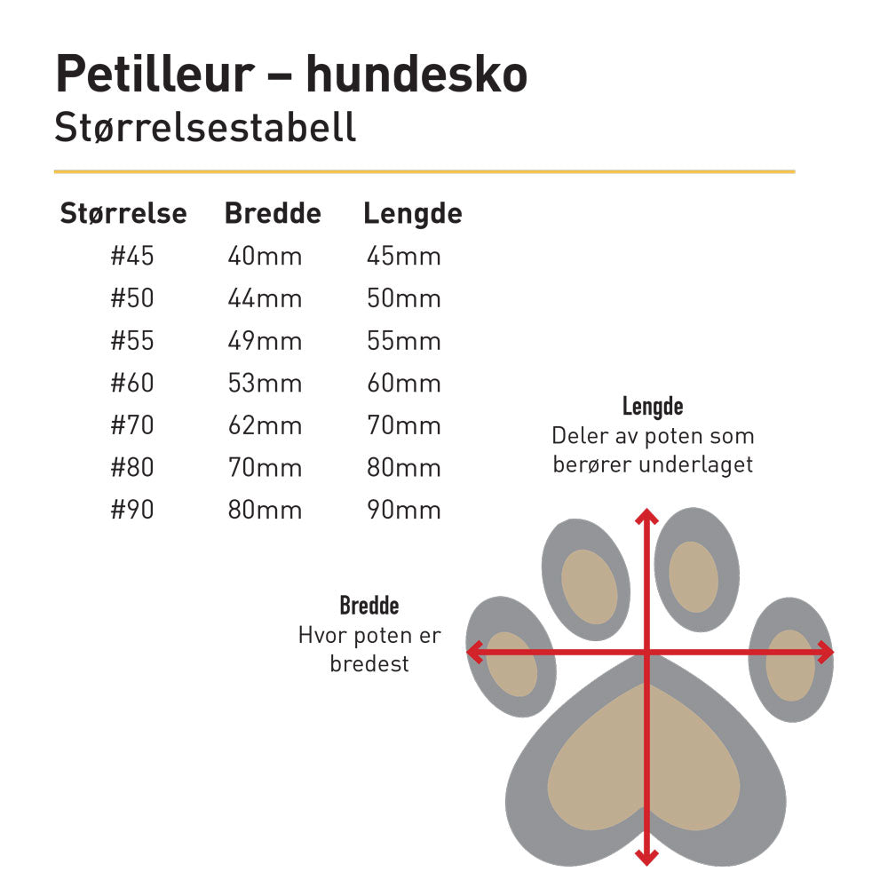 Petilleur hundesko – beskyttende potesko for mellomstore og store hunder (4 stk)