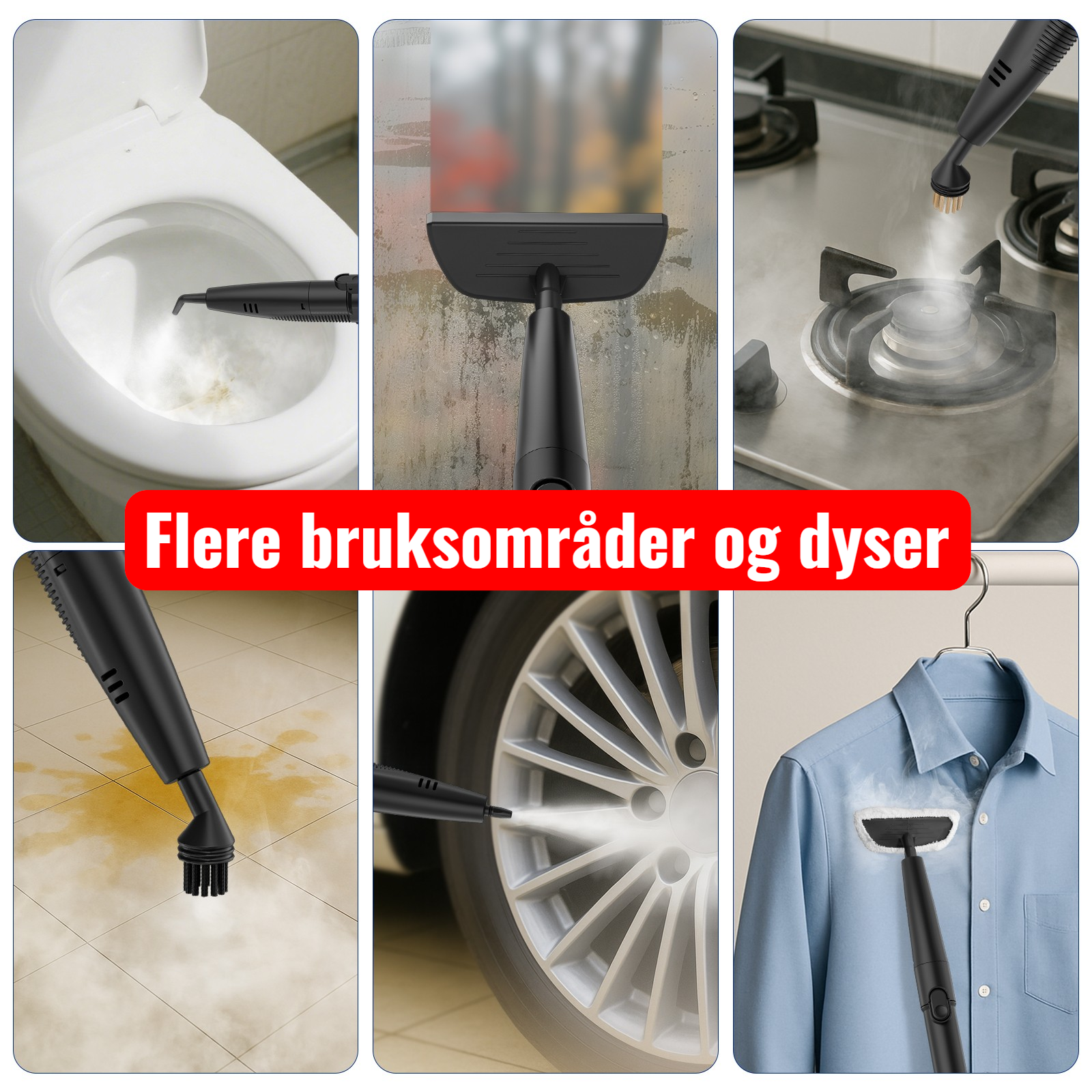 Tepperenser med 4 rensemoduser inkludert damp og dyprengjøring av tekstiler