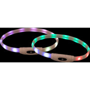 Lysende halsbånd multifarget silikon plastikk USB lader XS-XL 16 mm