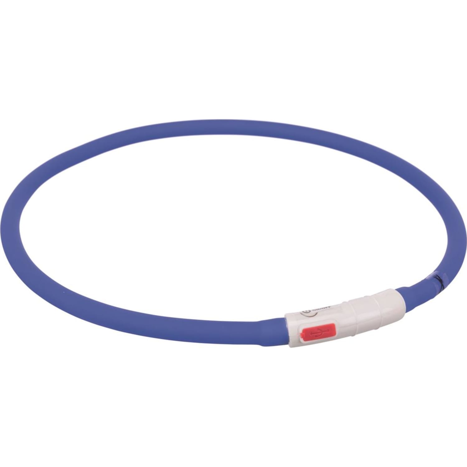 Lysende halsbånd silikon med USB lader 70 cm 10 mm (XS/XL) Royal Blå