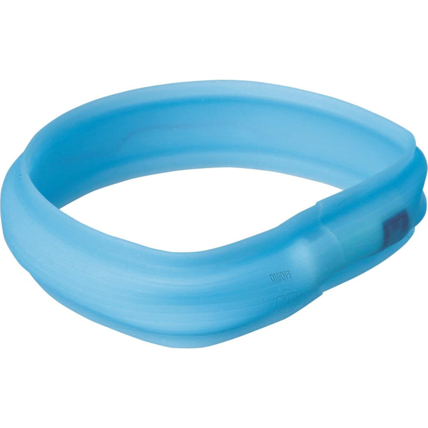 Lysende halsbånd silikon med USB lader 70 cm 30 mm (L/XL) Blå