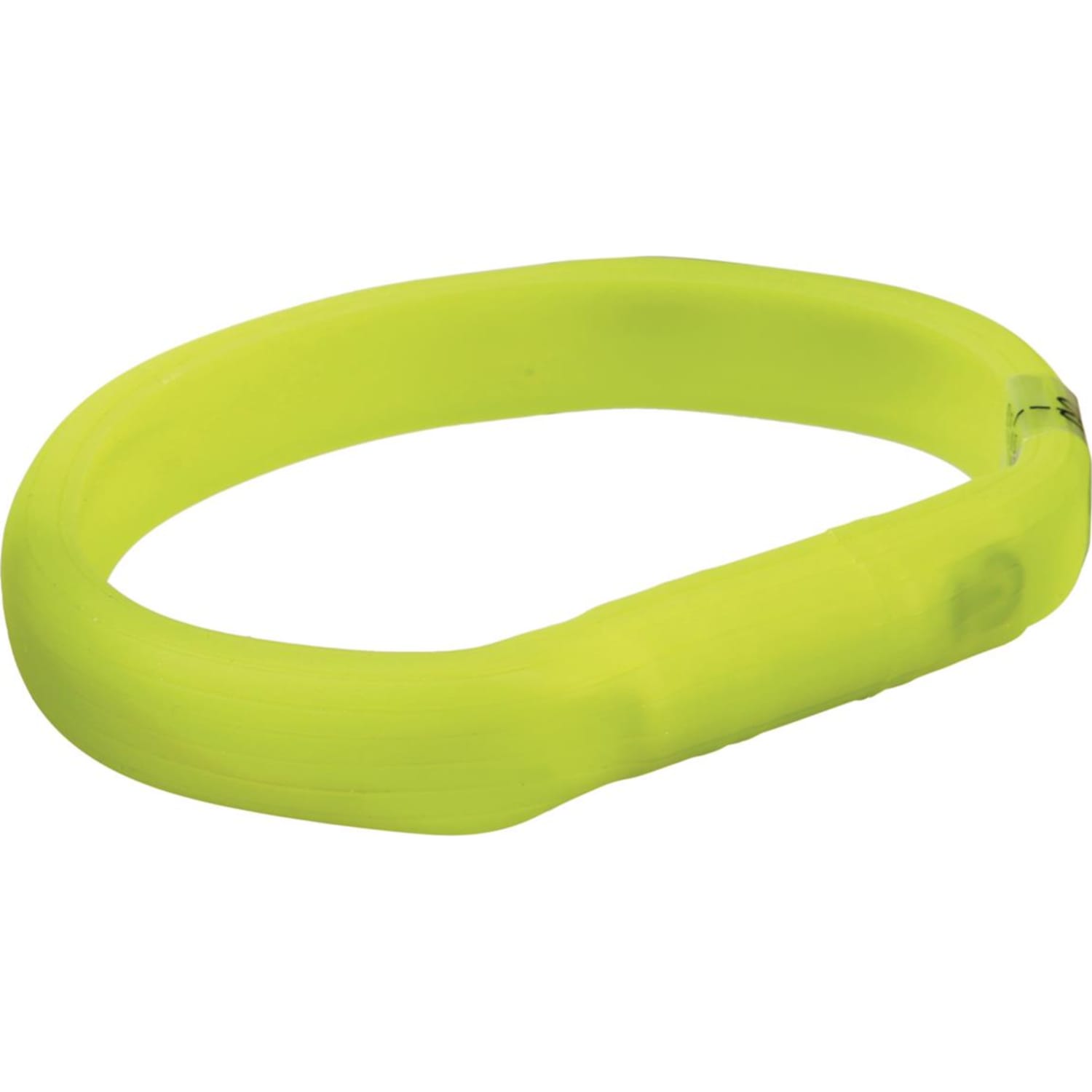 Lysende halsbånd silikon med USB lader 70 cm 18 mm (L/XL) Grønn
