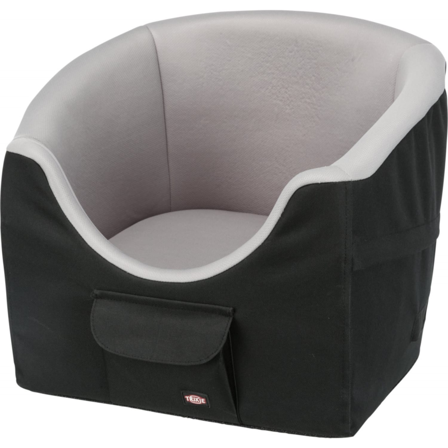 Bilsete nylon softplysj sort/grå 41 × 39 × 42 cm maks 8 kg