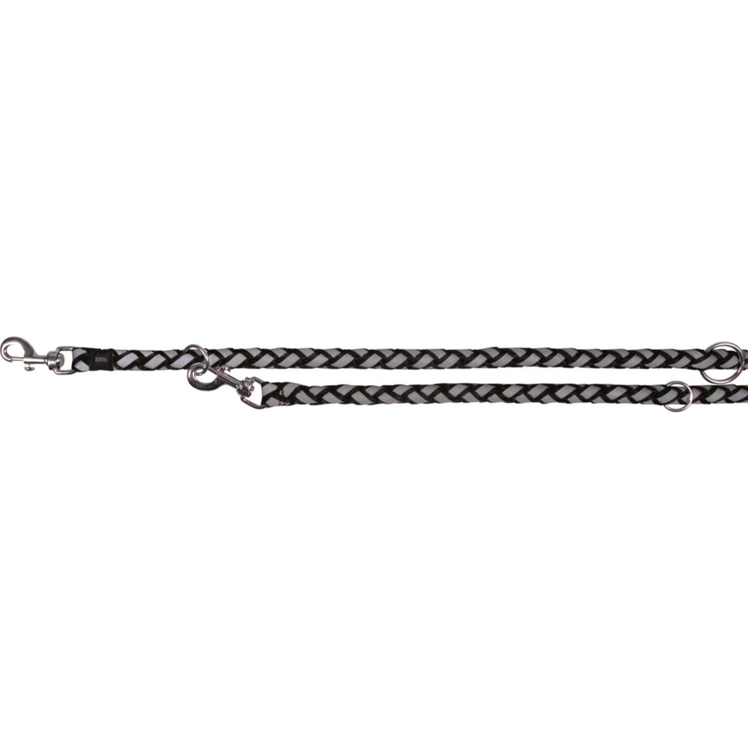 Kobbel flettet dr. line med reflex 2 m sort 18 mm (L/XL)
