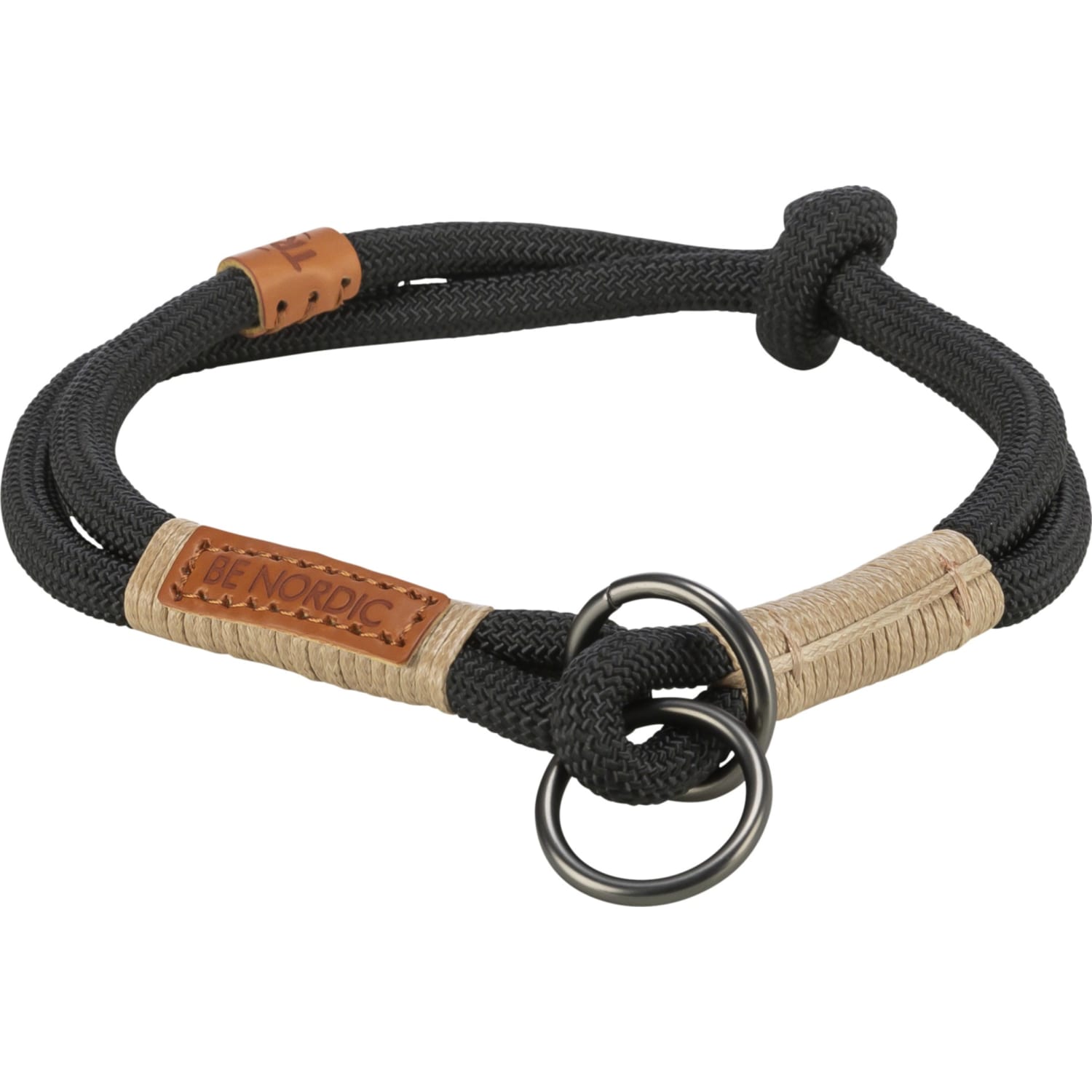 Halsbånd Be nordic nylon halvstrup 50 cm 13 mm (L) Sort/Sand