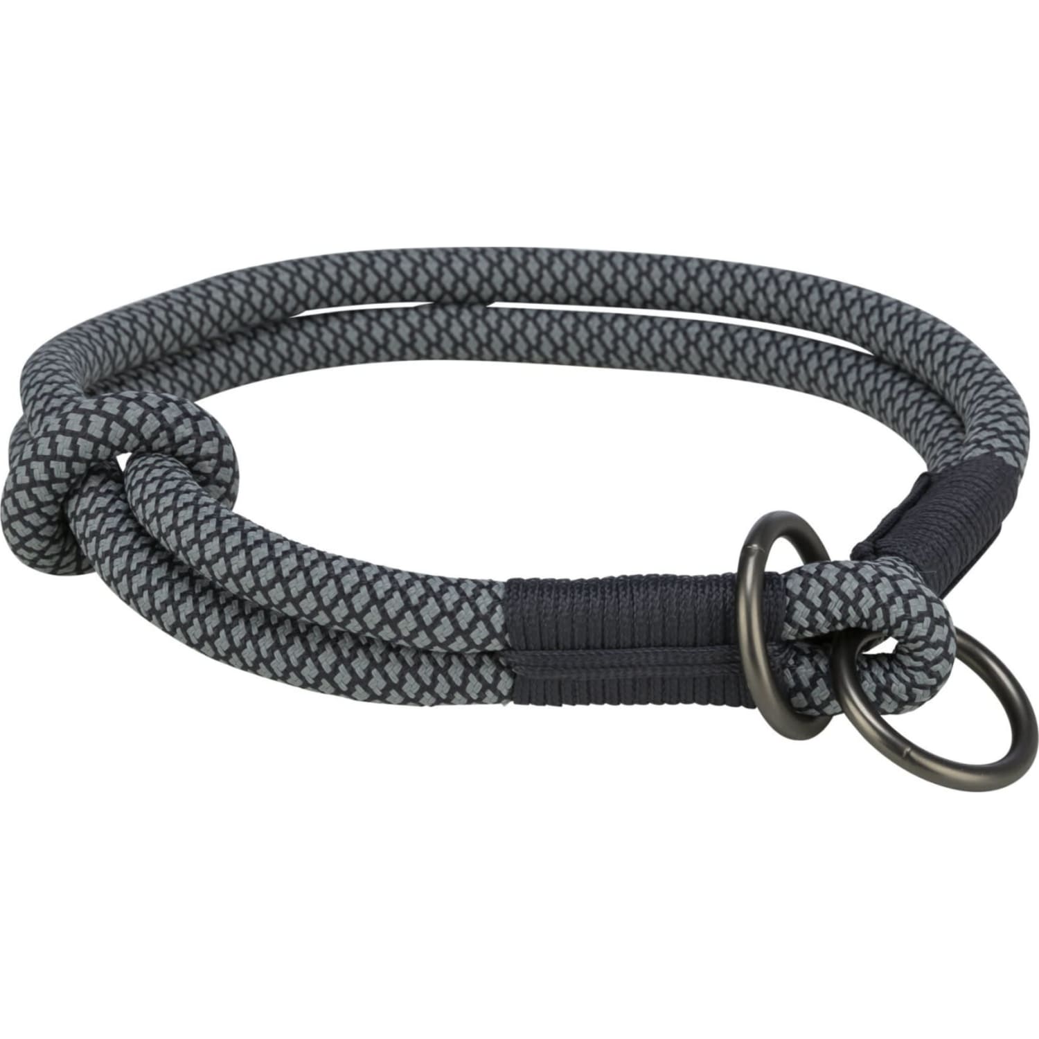 Halsbånd Soft Rope halvstrup 30 cm 6 mm (XS/S) Sort/Grå