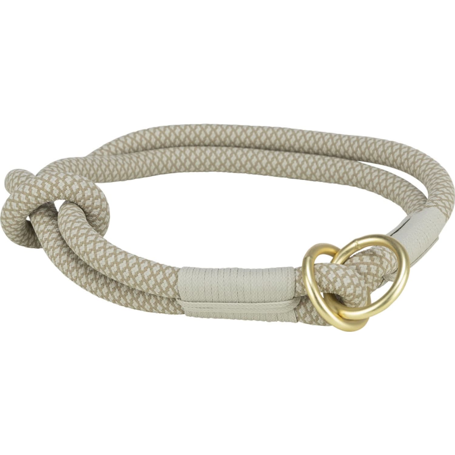 Halsbånd Soft Rope halvstrup 35 cm 6 mm (S) Grå/Lysegrå